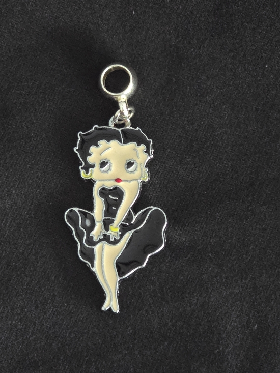 Betty Boop Jewelry - Betty Boop Black, Cream and Red Enamel Necklace Charm